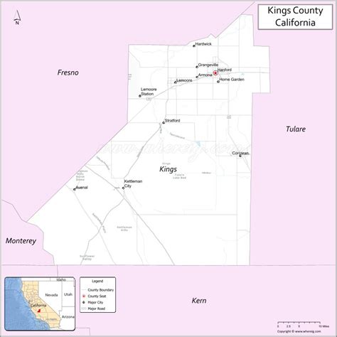 Kings County Map California Cities In Kings Country Places To Visit