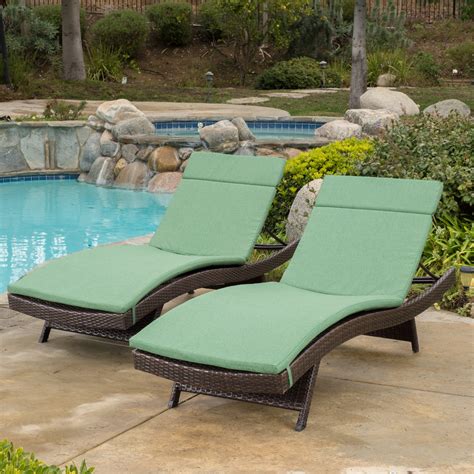 Anthony Outdoor Wicker Adjustable Chaise Lounge With Cushion Set Of 2