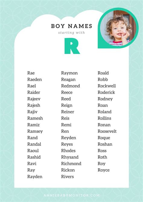 Maybe you would like to learn more about one of these? 50 UNIQUE Baby Boy Names Starting with "R" | Boy names ...