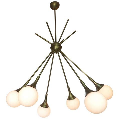 Mid Century Modern Brass And Glass Sputnik Chandelier For Sale At 1stdibs