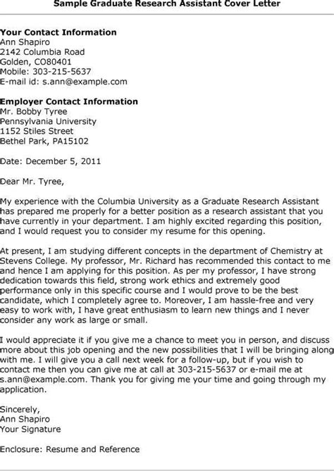 Cover Letter Template Research Assistant Assistant Cover