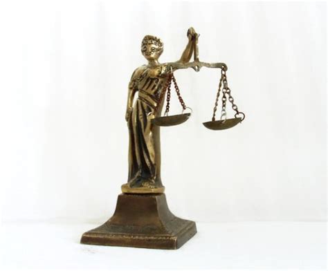 Lady Justice Figurine Vintage Brass Balance Scales Of