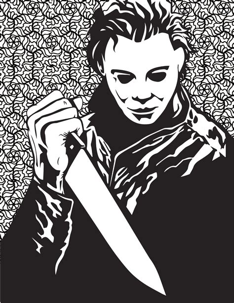 Scary Halloween Coloring Pages Michael Myers Halloween Halloween Coloring