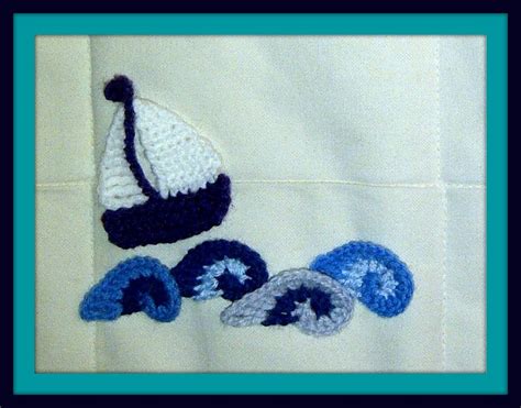 Pattern Crocheted Boat And Wave Appliques By Binkleblossoms Etsy