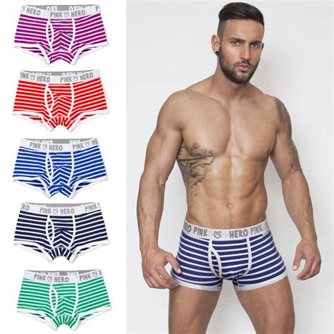 2018 New Hot Men Male Underwear Mens Boxer Underwear Sexy Striped