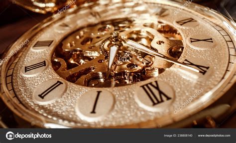 Antique Clock Dial Close Vintage Pocket Watch Stock Photo By ©cookelma