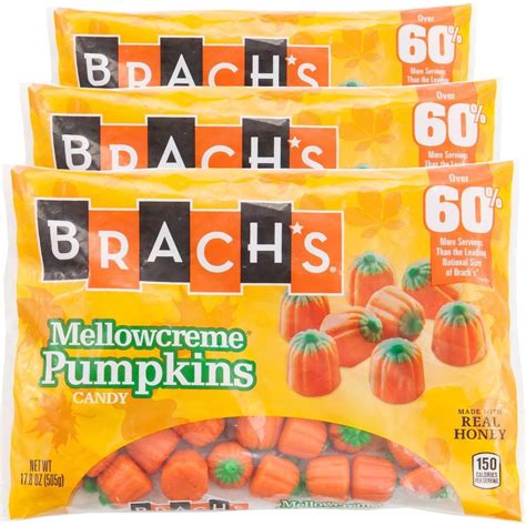 Brachs Halloween Mellowcreme Pumpkin Candy 3 Pack Halloween Candy Trick