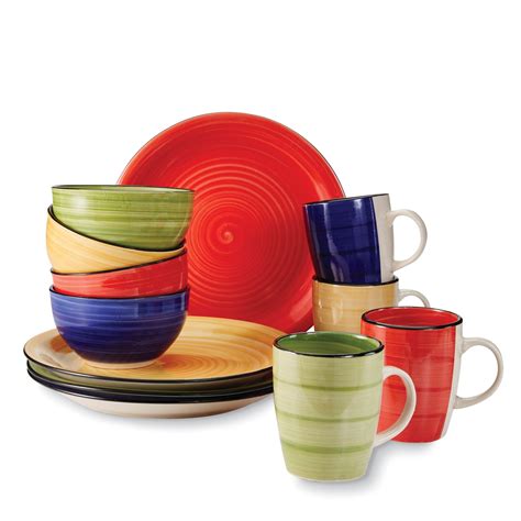 Gibson 12 Pc Dinnerware Set Color Vibes