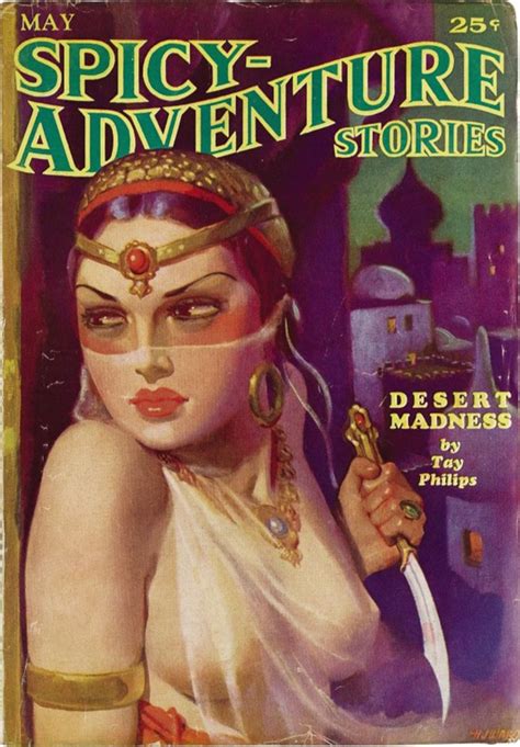 The Cover To Spicy Adventure Stories Magazine Shows A Woman Holding A