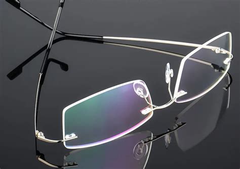 eyesilove fashion men titanium alloy rimless myopia glasses women nearsighted glasses finished