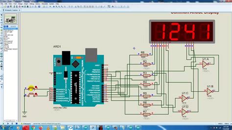 Seven Segment Display Arduino In Proteus Up Down Counter Using