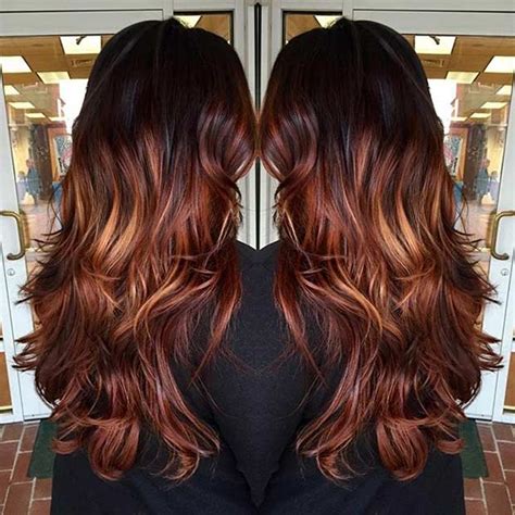 Copper highlights are red highlights which can be added to any hair colour (not just auburns and gingers) to add warmth to your look. 25 Copper Balayage Hair Ideas for Fall | Page 3 of 3 ...