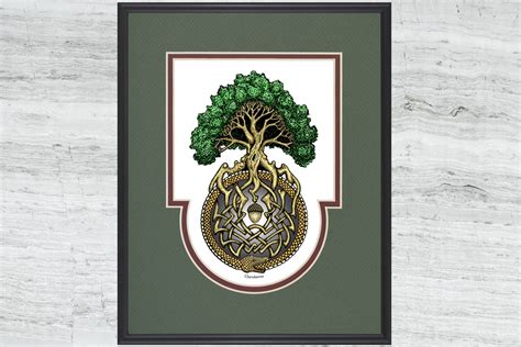 Ouroboros Tree Framed Digital Art Print 8 X 10 Etsy