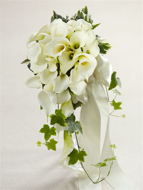 White Calla Lily Cascade Bouquet From Flowers Ie