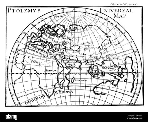 A Map Of The World Known By Ptolemy As Shown On A Mercator Projection