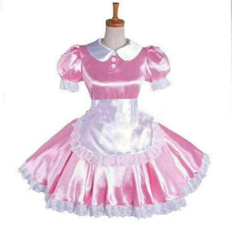 Pink Sissy Maid Satin Dress Uniform Lockable Tailor Made 3344 Picclick