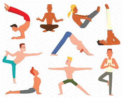 Fitness Group Yoga Man Vector Healthcare Illustrations ~ Creative Market