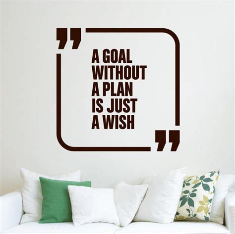 Goal Without Plan Is Wish Wall Decal Motivation Quote Decor Wall