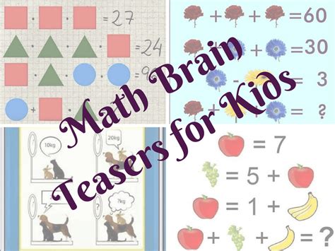 Math Brain Teasers For Kids With Answers