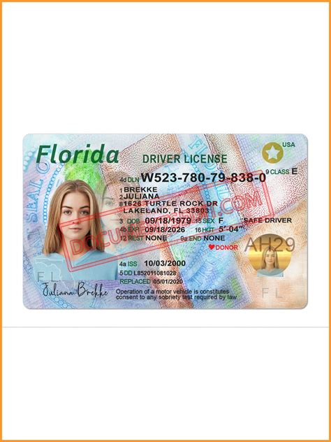 Florida Drivers License Psd Template Photoshop File Drivers License