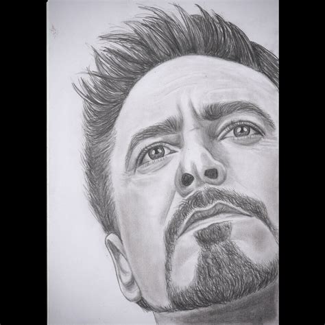Drawing Tony Stark Pencil Sketch Download Free Mock Up