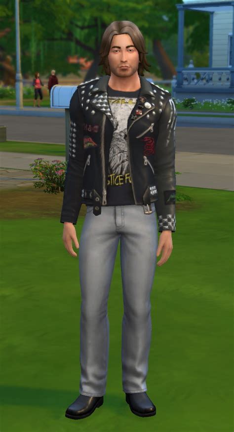 Metallica Leather Jacket By Docstone Sims 4 Male Clothes