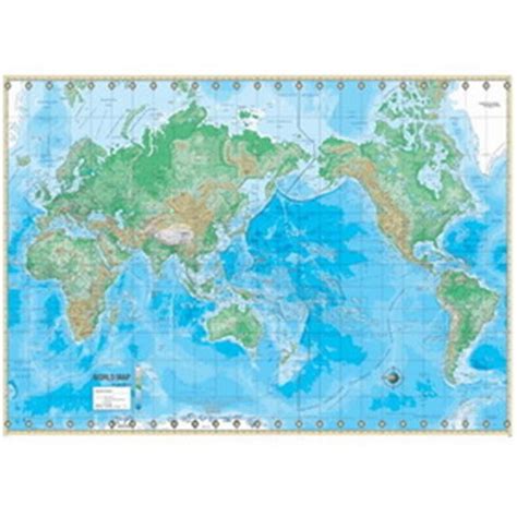 Universal Map Advanced Physical World Laminated Rolled Map