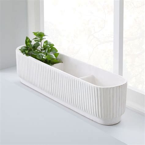 Window windowsill herb flower garden planter, black gold. Fluted Indoor/Outdoor Windowsill Planter - White | Window ...