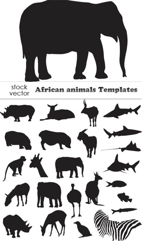 Vectors African Animals Templates Cards African Art Projects