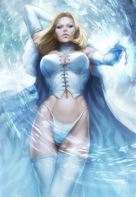 Wallpaper Beautiful Blonde Cold Emma Frost Lingerie Looking At
