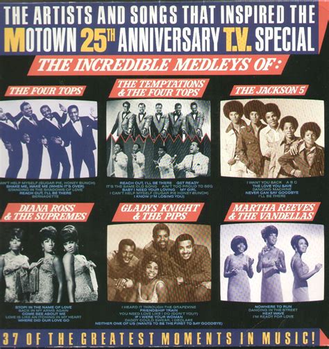 Motown 25th Anniversary Tv Special The Artists And Songs That