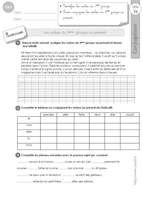 Le présent des verbes du 1er et 2eme groupe. Exercices de conjugaison 3ème primaire - Ti bank