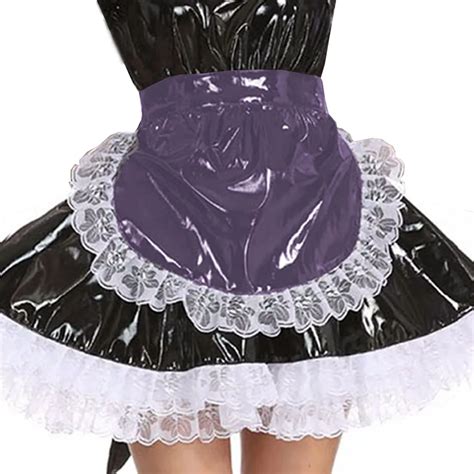 Sexy Lolita Maid Cosplay Costume French Lace Apron Women Cute Pvc Apron