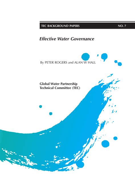 Pdf Effective Water Governance