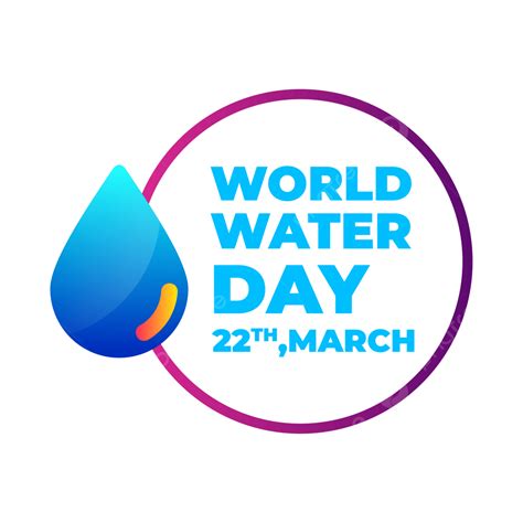 World Water Day Banner With Blue Hands Drop Sign Vector Design World