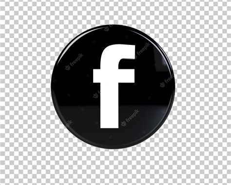 Facebook Logo Negro Círculo 3d Render Archivo Psd Premium