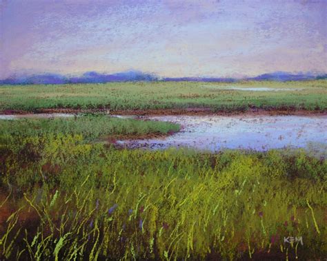 Painting My World Spring Marsh Pastel Painting 8x10 Sold