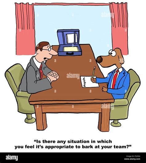 Business Cartoon Of Job And Psych Interview Is There Any Situation