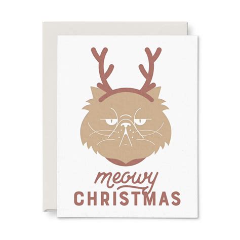 Meowy Christmas Holiday Greeting Card Ruff House Print Shop