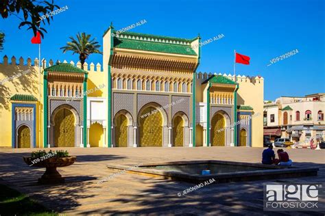 Dar El Makhzen Royal Palace From Place Des Alaouites With Brass Doors
