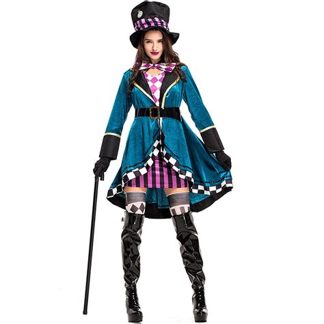 Adult Sexy Alice In Wonderland Mad Hatter Costume Halloween Circus