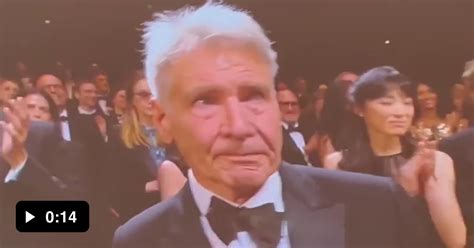 Harrison Ford Holding Back Tears As He Receives A Minute Standing