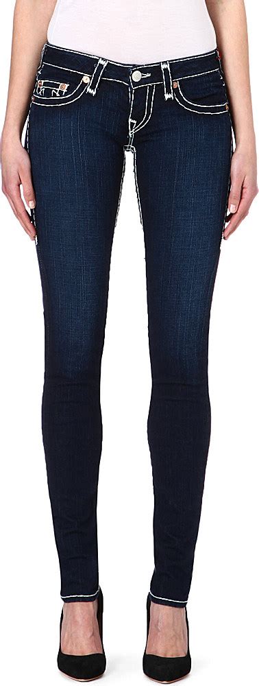 True Religion Stella Super T Skinny Low Rise Jeans For Women In Blue