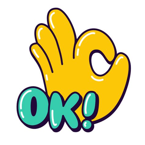 Ok Hand Gesture Okay Cool Great Approved Sticker Free Download