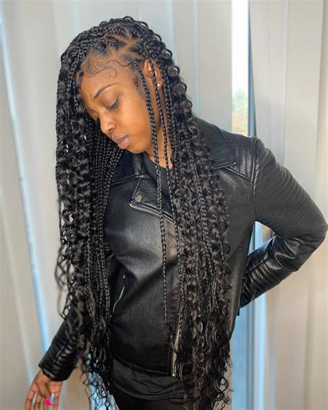 Boho Knotless Braids Are Everything Video Braids With Curls Goddess