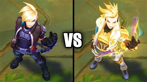 psyops ezreal vs prestige psyops ezreal skins comparison league of legends youtube