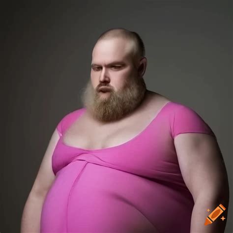Fat Hairy Middle Aged Man In Purplish Pinkish Dress On Craiyon