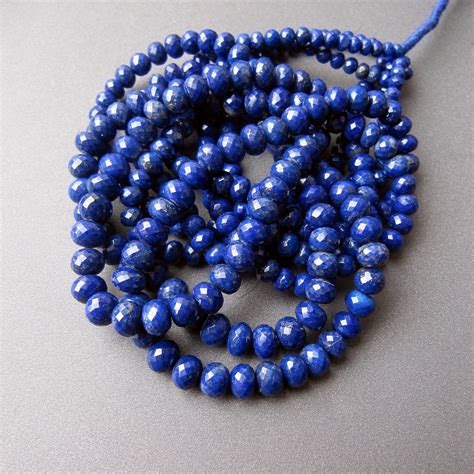 Lapis Lazuli Rondelles 3 5mm Aaa Micro Faceted Natural Etsy