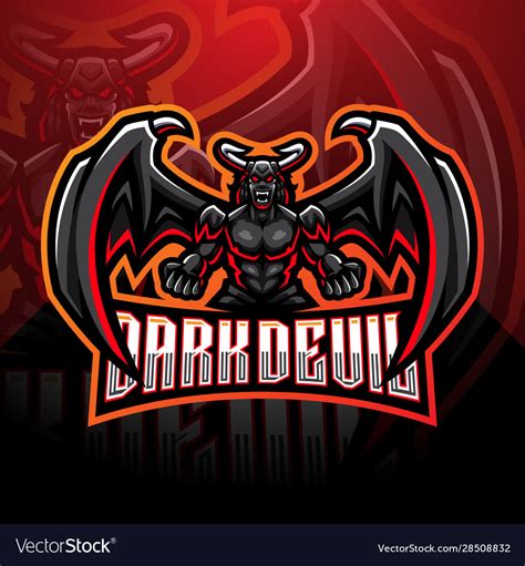 Dark Devil Esport Mascot Logo Design Royalty Free Vector