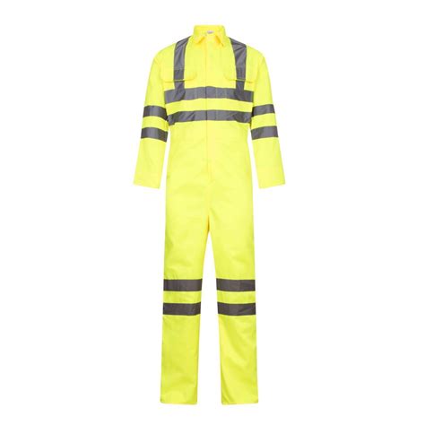 Hi Viz Overalls Yellow Orange Navy Coverall Mechanics Boiler Suits M